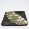 Petite assiette carrée en céramique, décor en nerikomi  terres polychromes assemblées