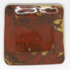 Petite assiette carrée en nériage ocre rouge, noir et blanc – Image 2