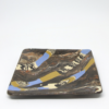Petite assiette carrée en céramique, nériage et nerikomi polychromes