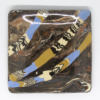 Petite assiette carrée en céramique, nériage et nerikomi polychromes – Image 2