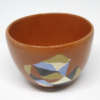 Bol ocre rouge décor arlequin polychrome