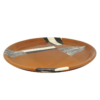 Grande assiette rouge, décor nerikomi noir et blanc – Image 2