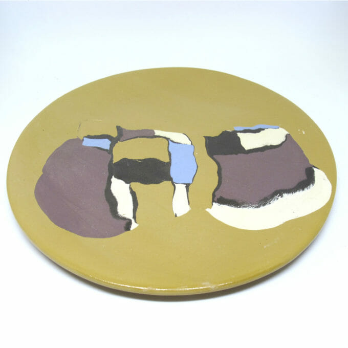 Grande assiette jaune, décor nerikomi – Image 2